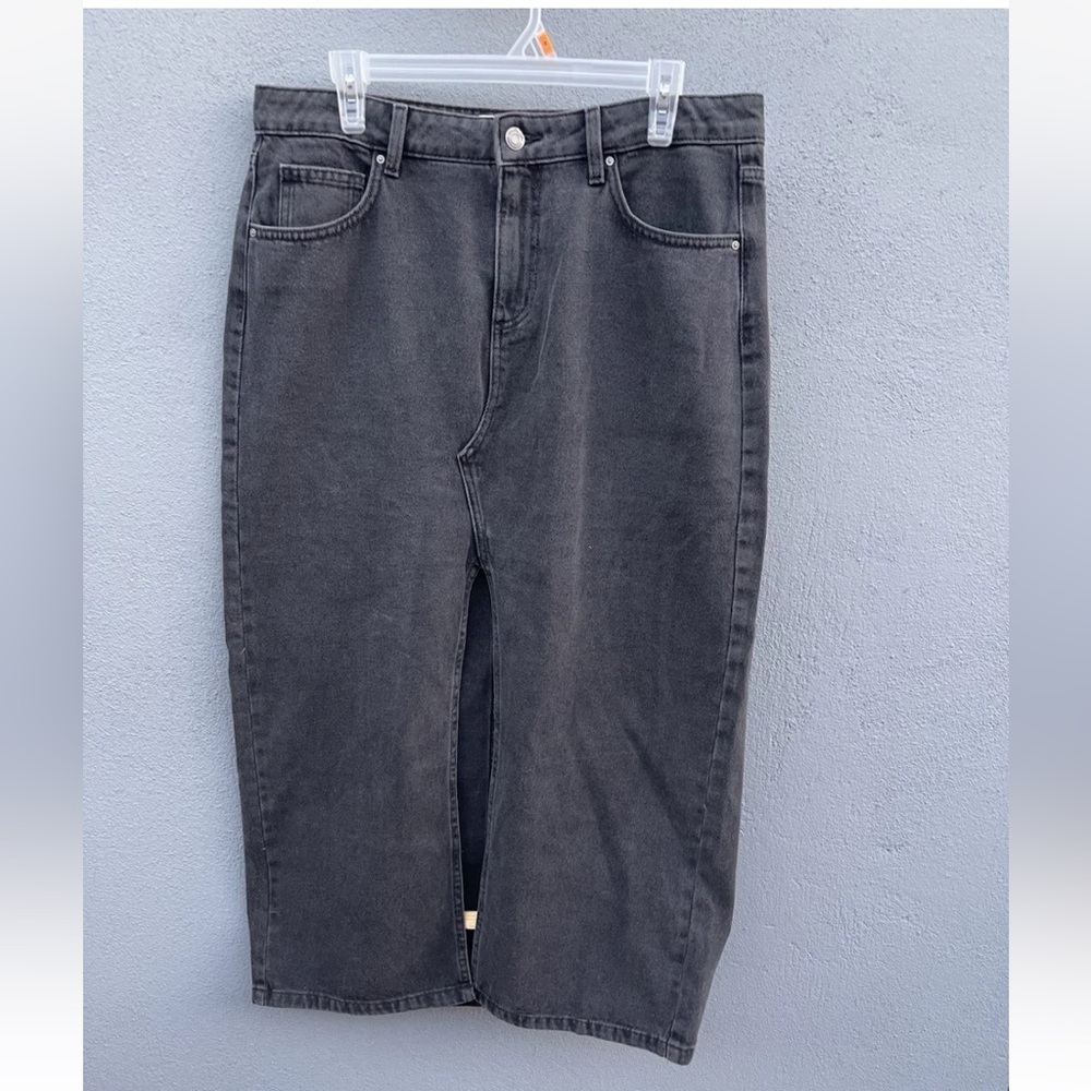 Cotton:On Women's Bailey Denim Maxi Skirt with Slit Graphite Black - Picture 4 of 11